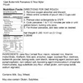 Buttermilk Pancakes Pantry Box Nutritional Panel