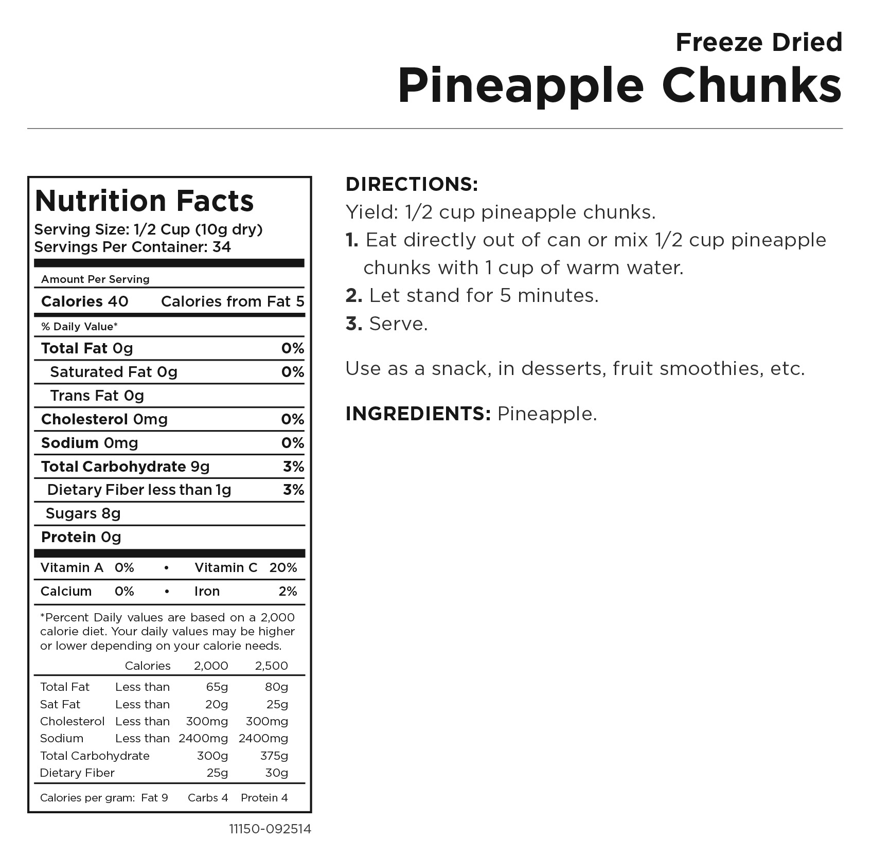 Augason Farms® Freeze Dried Pineapple Chunks Can The Jim Bakker Show